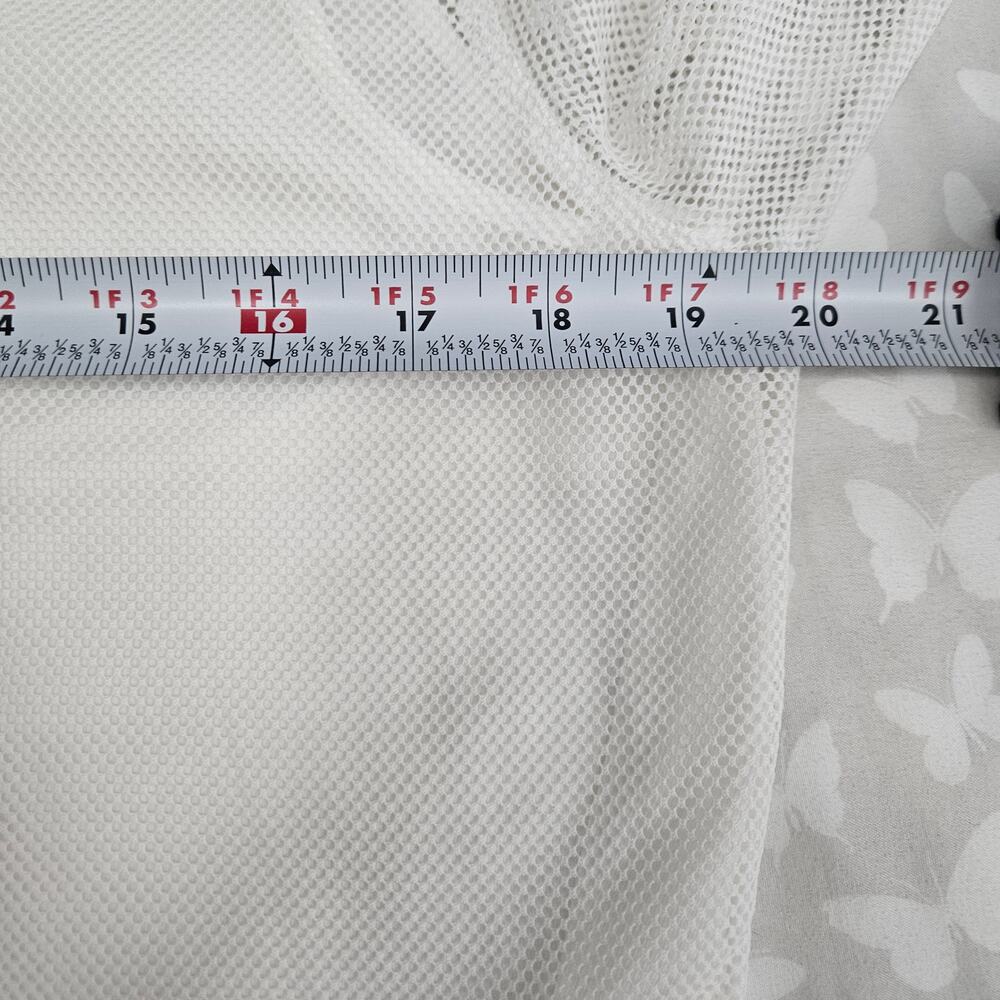 Liz Claiborne Liz & Co White Mesh Palm Tree Graphic Top Womens XL ResortWear - Picture 6 of 7